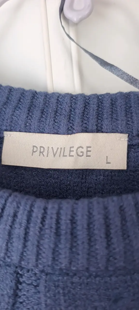 Suéter azul de punto Privilege talla L - 2