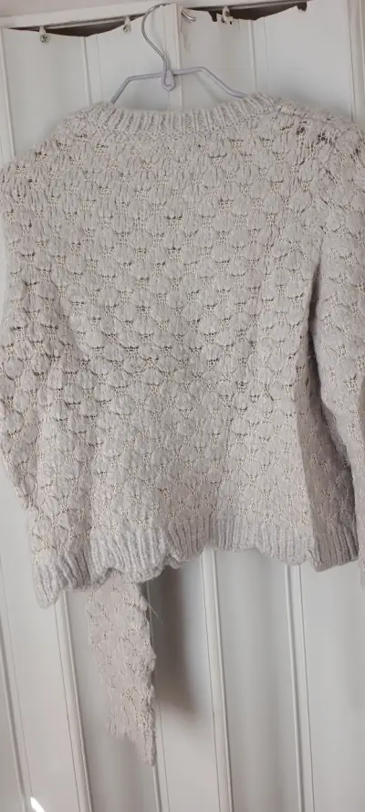 Suéter tejido beige Zara para mujer - miniatura 3