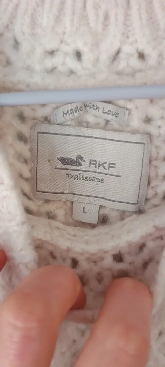 Suéter tejido beige para mujer talla L - 2