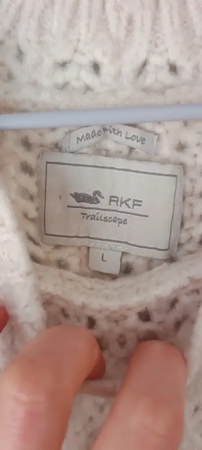 Suéter tejido beige para mujer talla L - miniatura 2