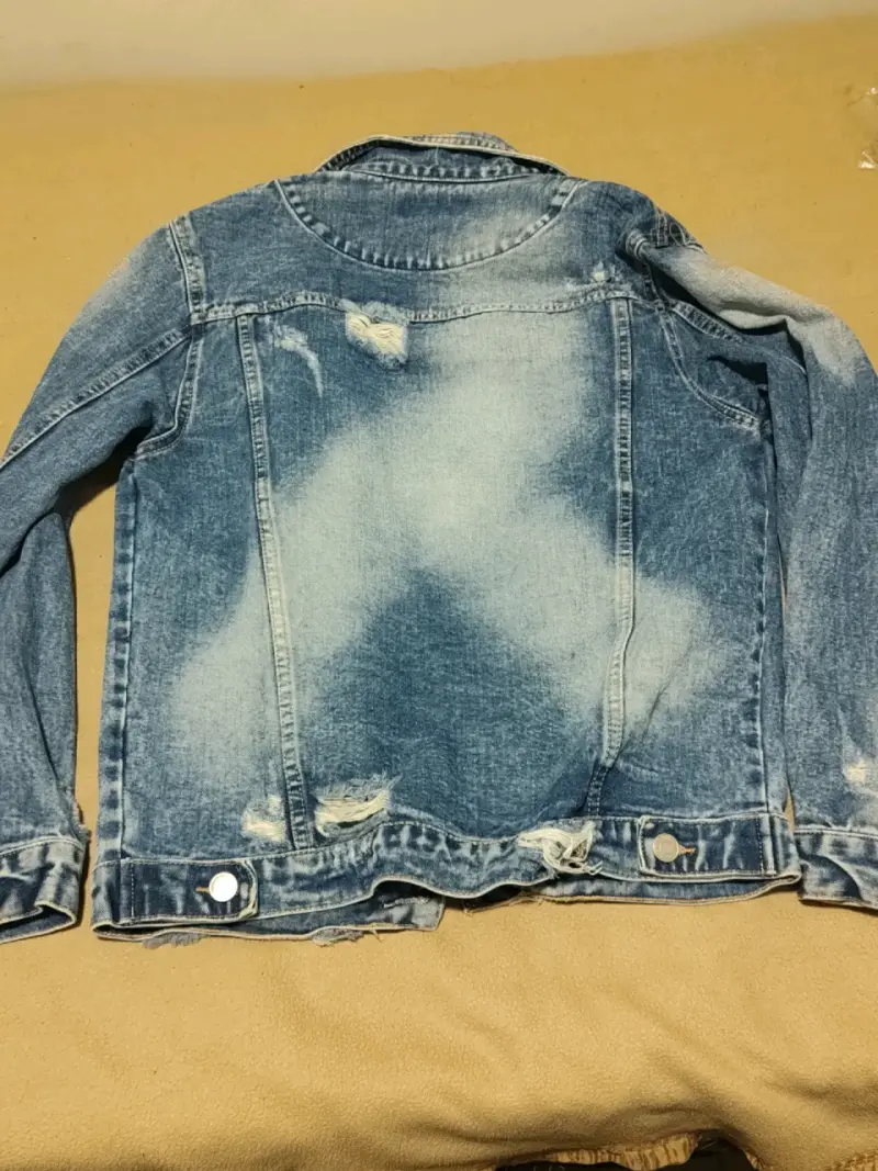 Chaqueta de mezclilla desgastada para mujer - 2
