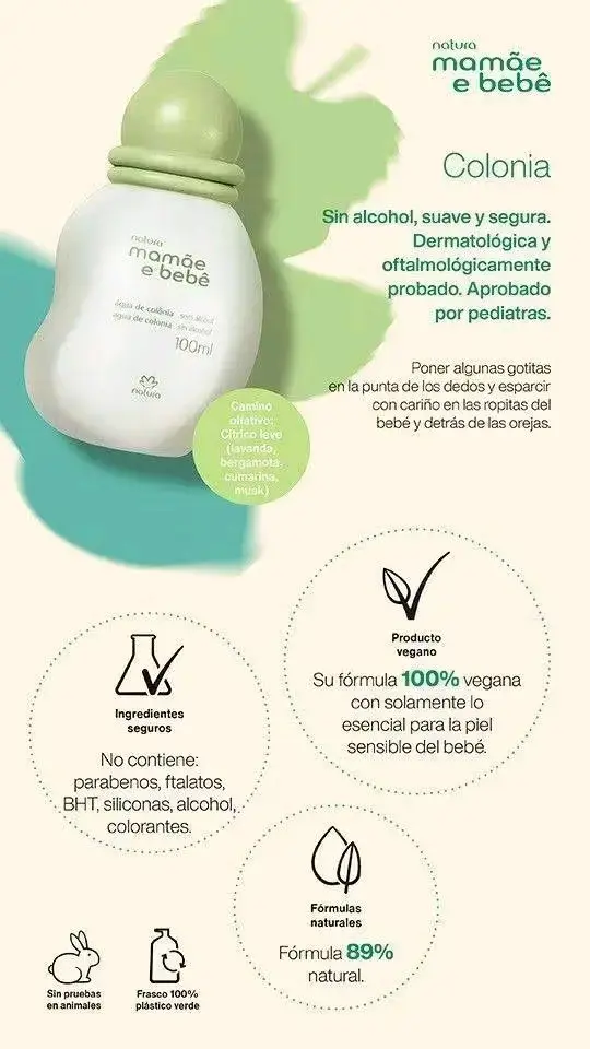 Colonia para bebé Natura Mamãe e Bebê 100ml - 2