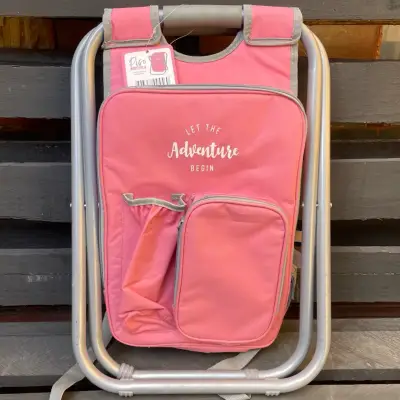 Silla plegable con mochila integrada rosa - miniatura 1