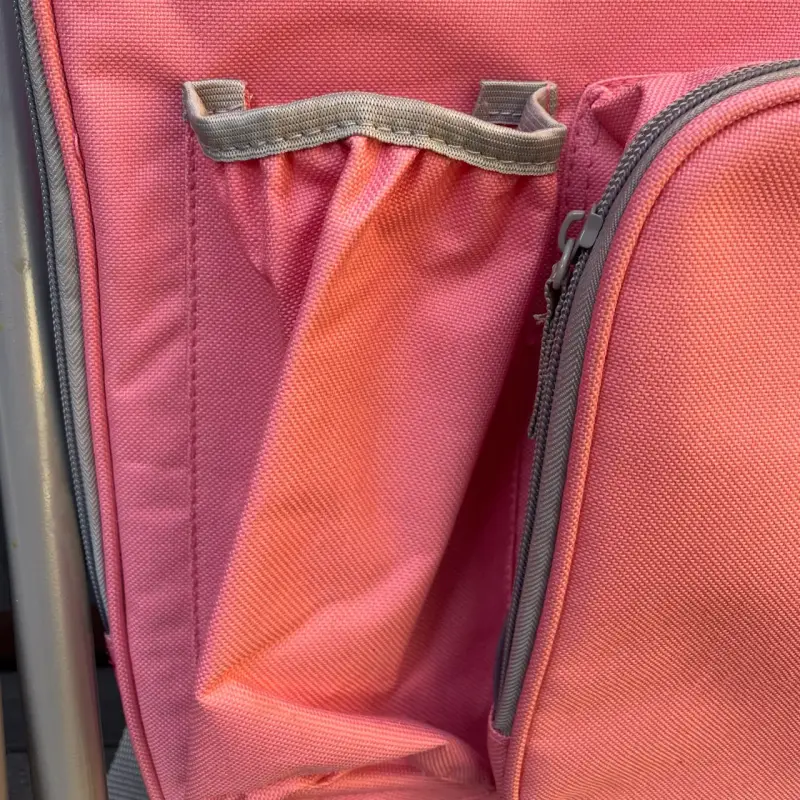 Silla plegable con mochila integrada rosa - 2