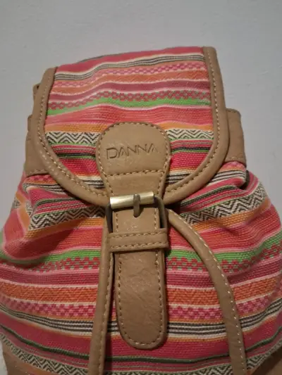Mochila boho de tela multicolor Danna - miniatura 2