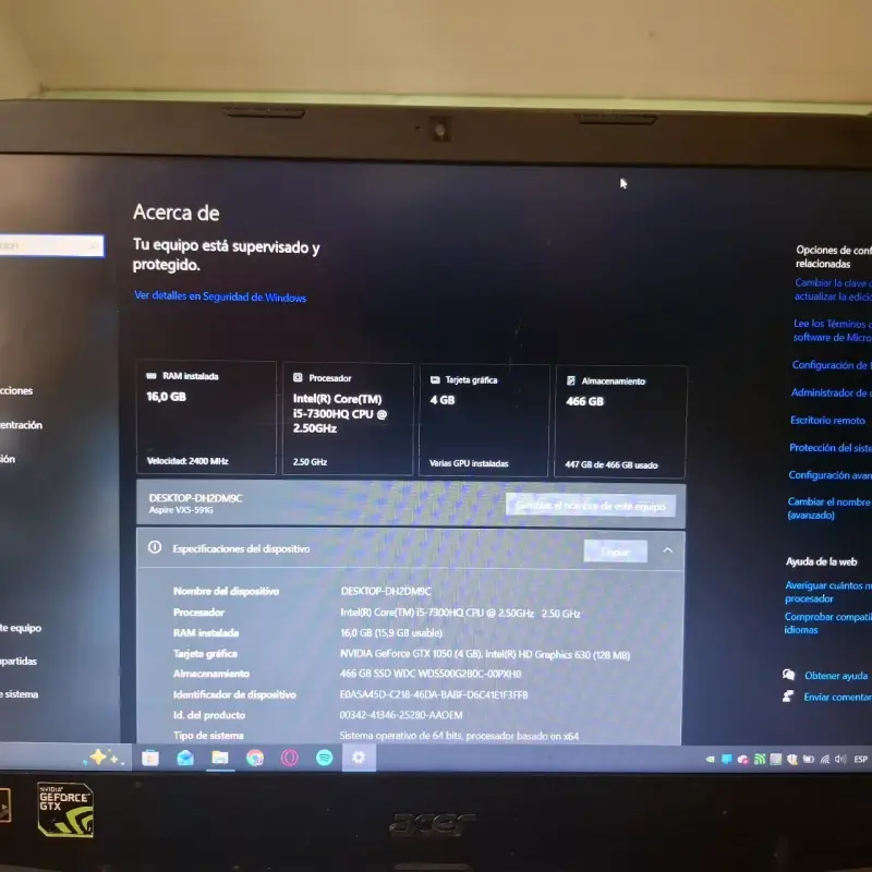 Laptop Acer Aspire con Intel Core i5 - 3