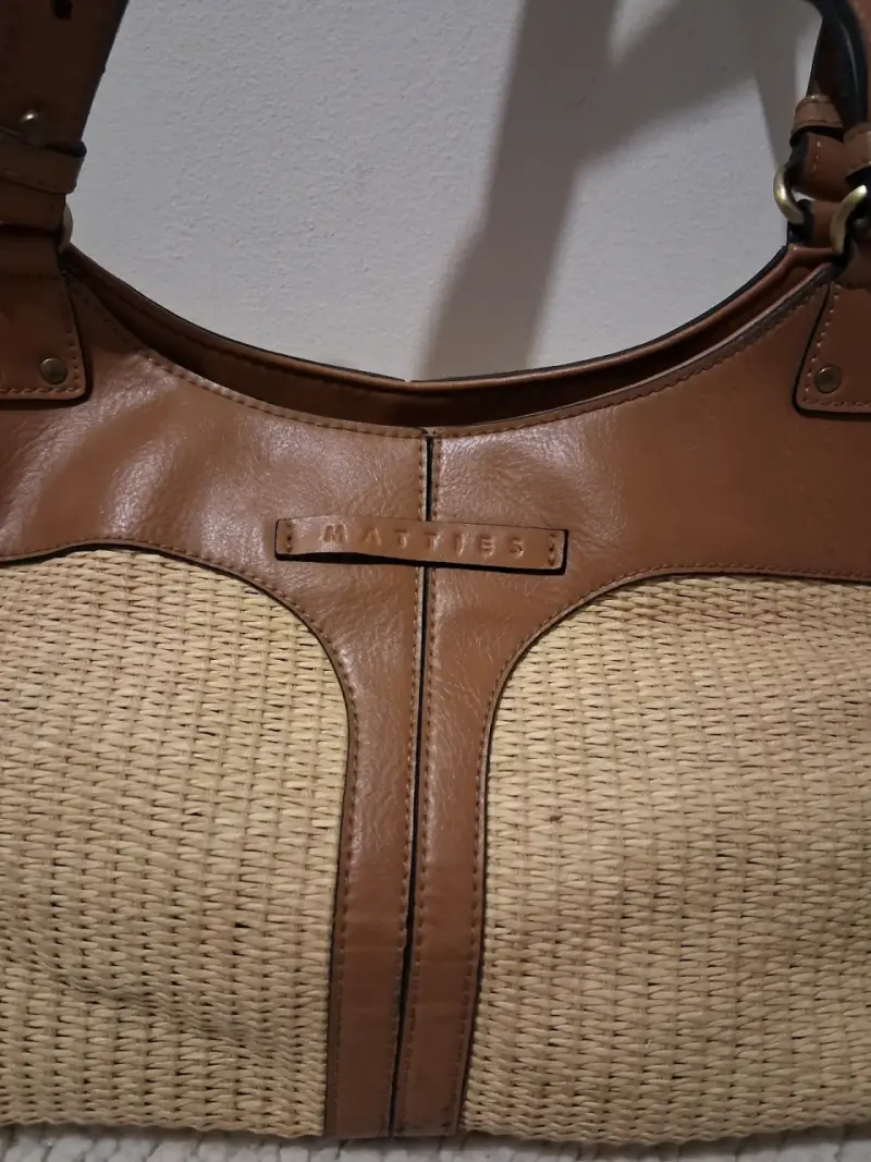 Bolso de mano Matties de cuero y mimbre - 2