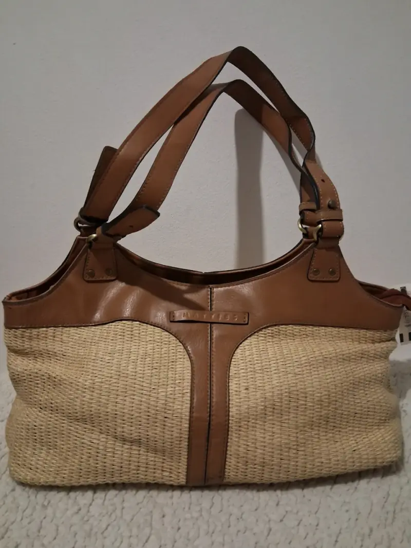 Bolso de mano Matties de cuero y mimbre - 3
