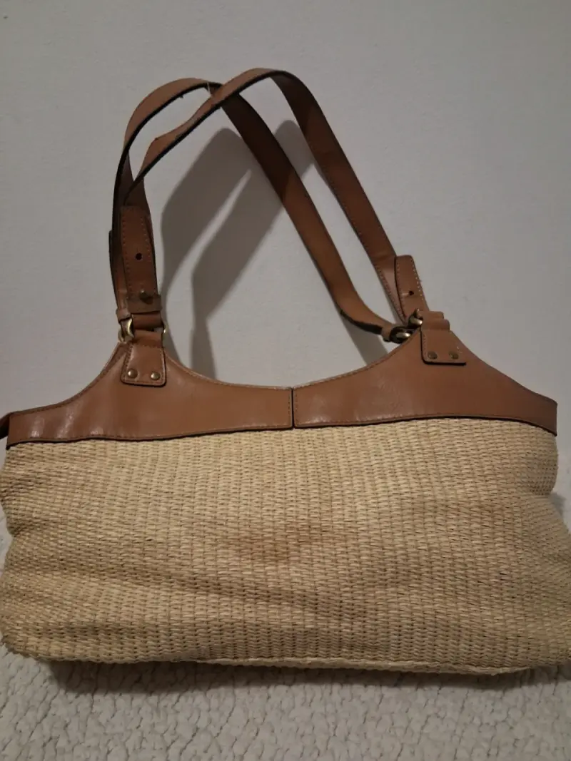Bolso de mano Matties de cuero y mimbre - 4