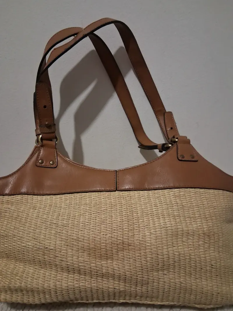 Bolso de mano Matties de cuero y mimbre - 5