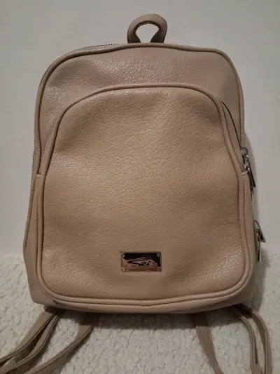 Mochila beige de cuero sintético Sei - miniatura 1