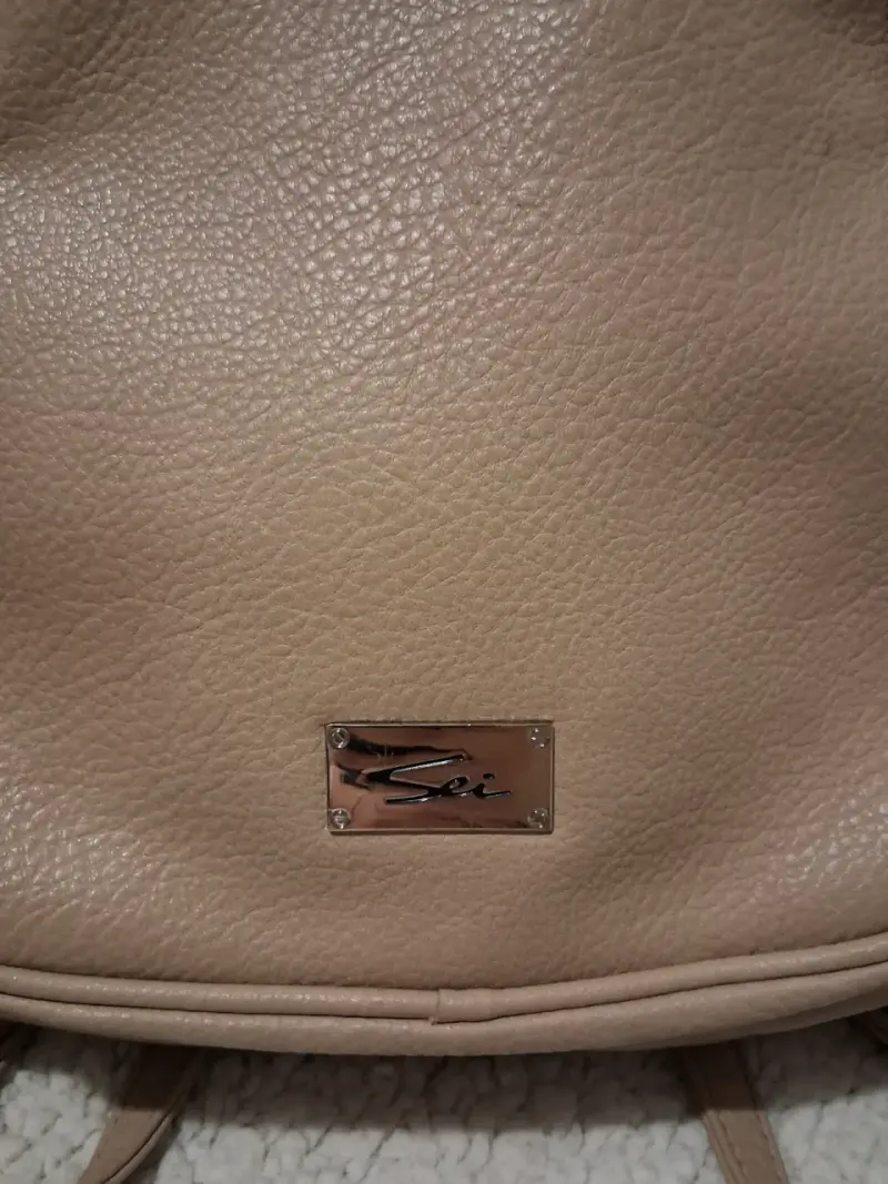 Mochila beige de cuero sintético Sei - 3