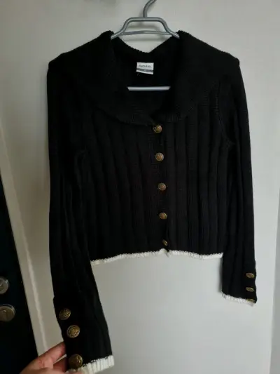 Cardigan negro de punto con botones dorados Sybilla - miniatura 2