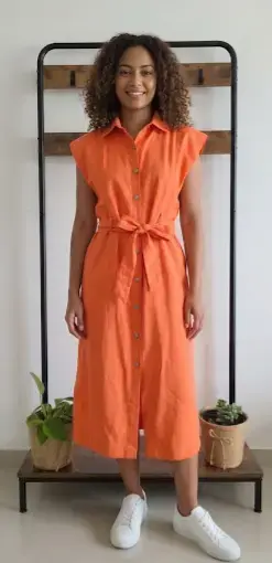 Vestido camisero con cinturón - 2