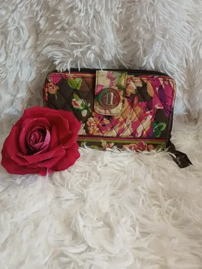 Billetera floral multicolor con cierre - miniatura 1