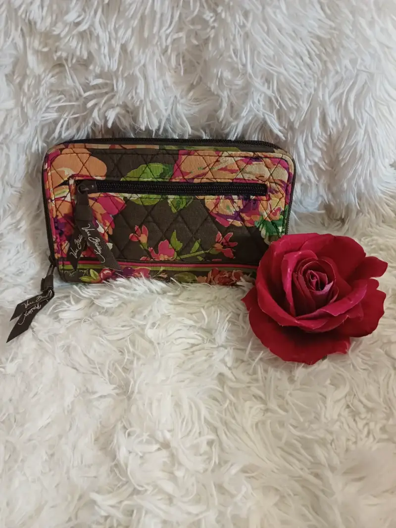 Billetera floral multicolor con cierre - 2