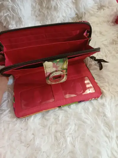Billetera floral multicolor con cierre - miniatura 3