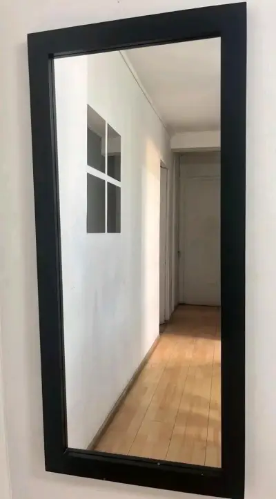 Espejo grande con marco negro 110x44 cm - miniatura 2