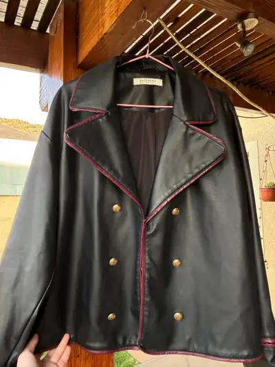 Chaqueta de cuero sintético negra / L / Basement - miniatura 1
