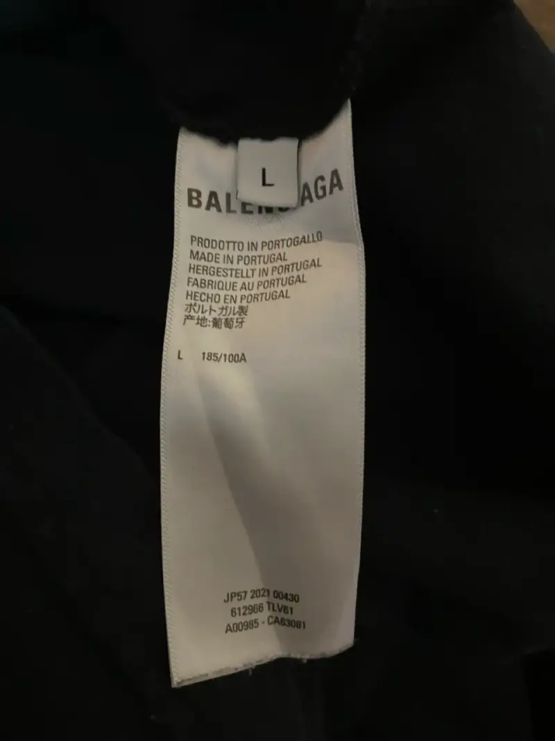 Polera negra Balenciaga OG Talla L - 3