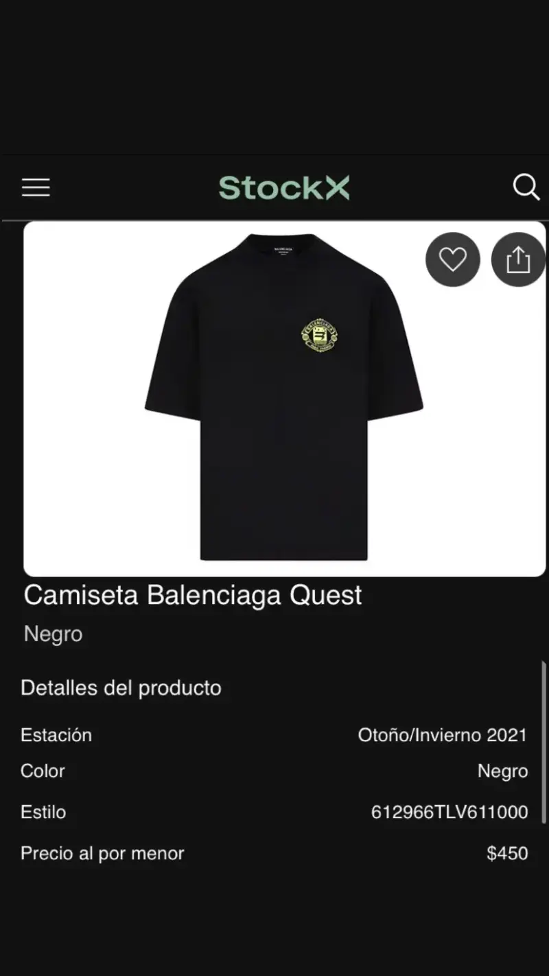 Polera negra Balenciaga OG Talla L - 6