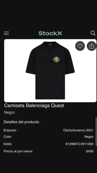 Polera negra Balenciaga OG Talla L - miniatura 6