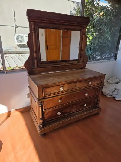 Cómoda de Madera con Espejo Antiguo - miniatura 5