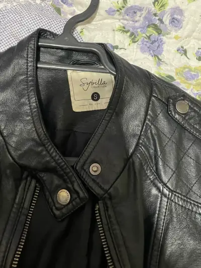 Chaqueta de cuero negra Sybilla talla S - miniatura 1