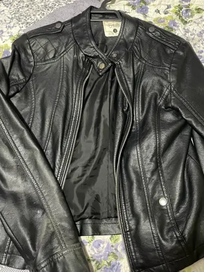 Chaqueta de cuero negra Sybilla talla S - miniatura 2