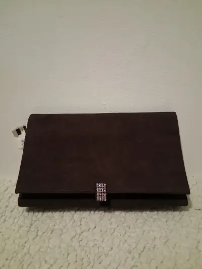 Cartera HR de mano marrón con detalle brillante - miniatura 2