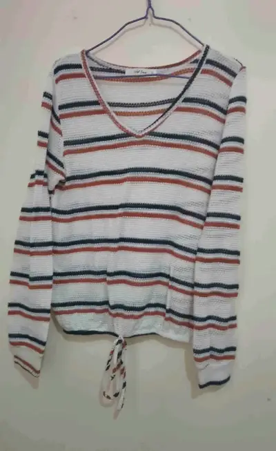 Suéter de rayas multicolor para mujer - miniatura 2