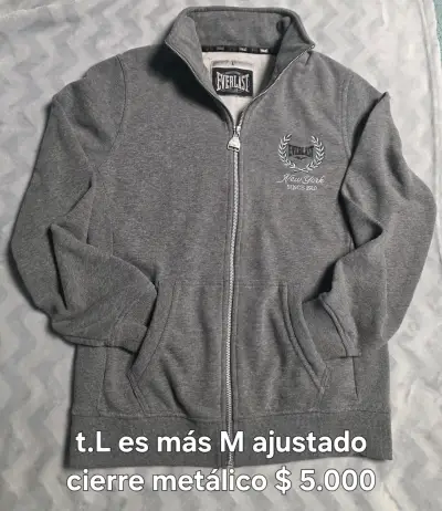 Polerón Everlast gris y negro con cierre metálico - miniatura 1