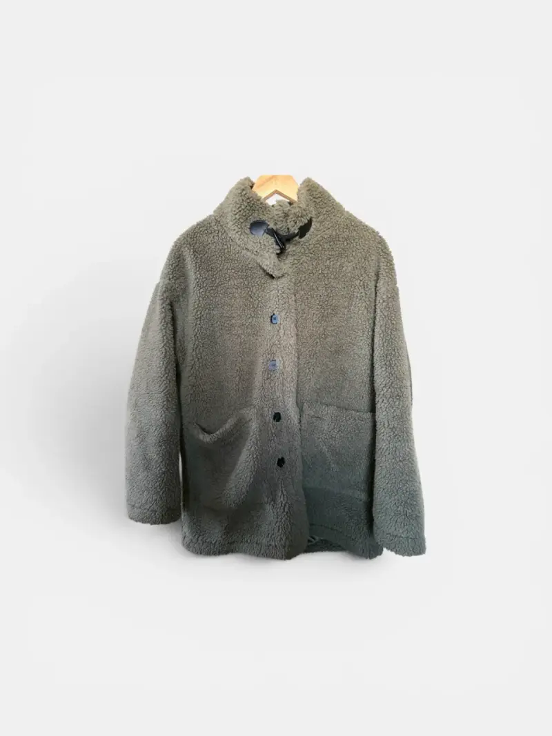 Chaqueta de cordero verde para invierno - 1