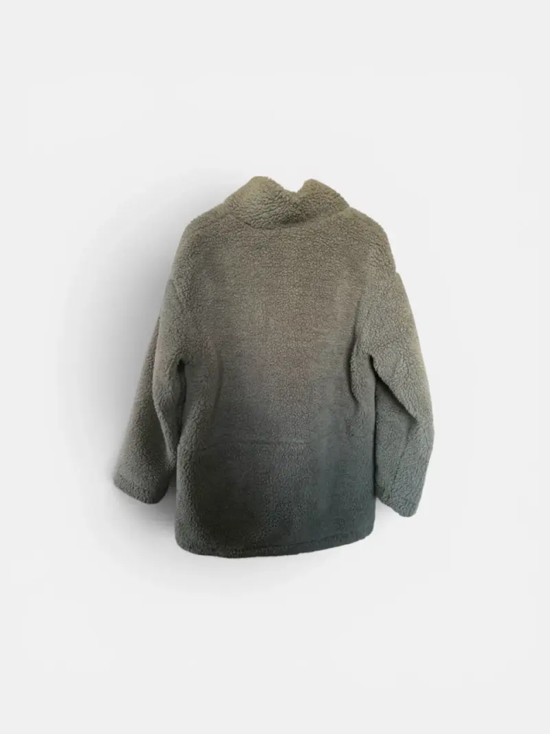 Chaqueta de cordero verde para invierno - 2
