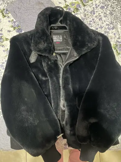 Chaqueta de piel sintética negra Rolly Go XS - miniatura 1