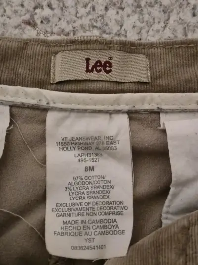 Pantalones de pana marrón Lee para hombre - miniatura 2