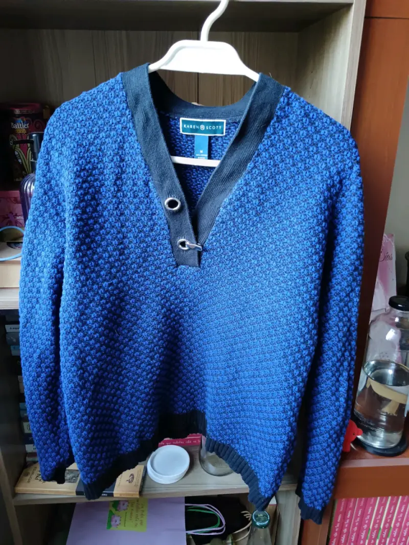 Suéter azul de punto Karen Scott para mujer - 1