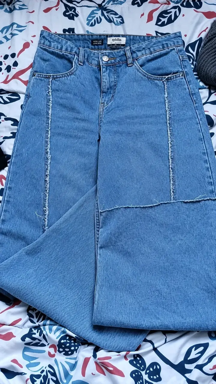 Jeans ancho de tiro bajo Sybilla
