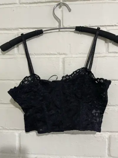 Top de encaje negro talla XS - miniatura 2