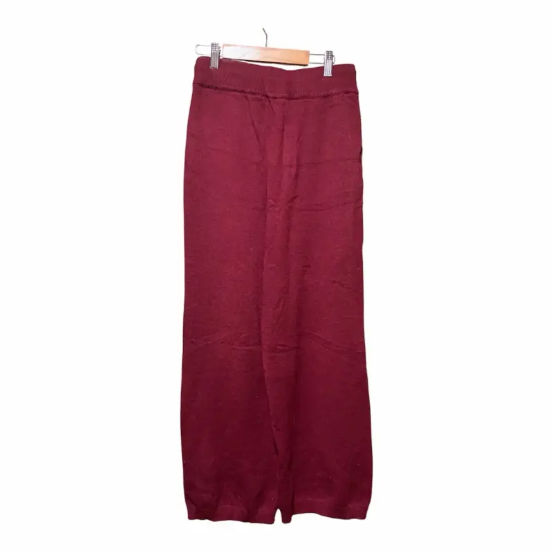Pantalones de lana burdeos para mujer - 2