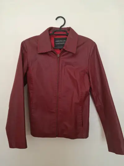 Chaqueta de cuero roja American Leathers - miniatura 1