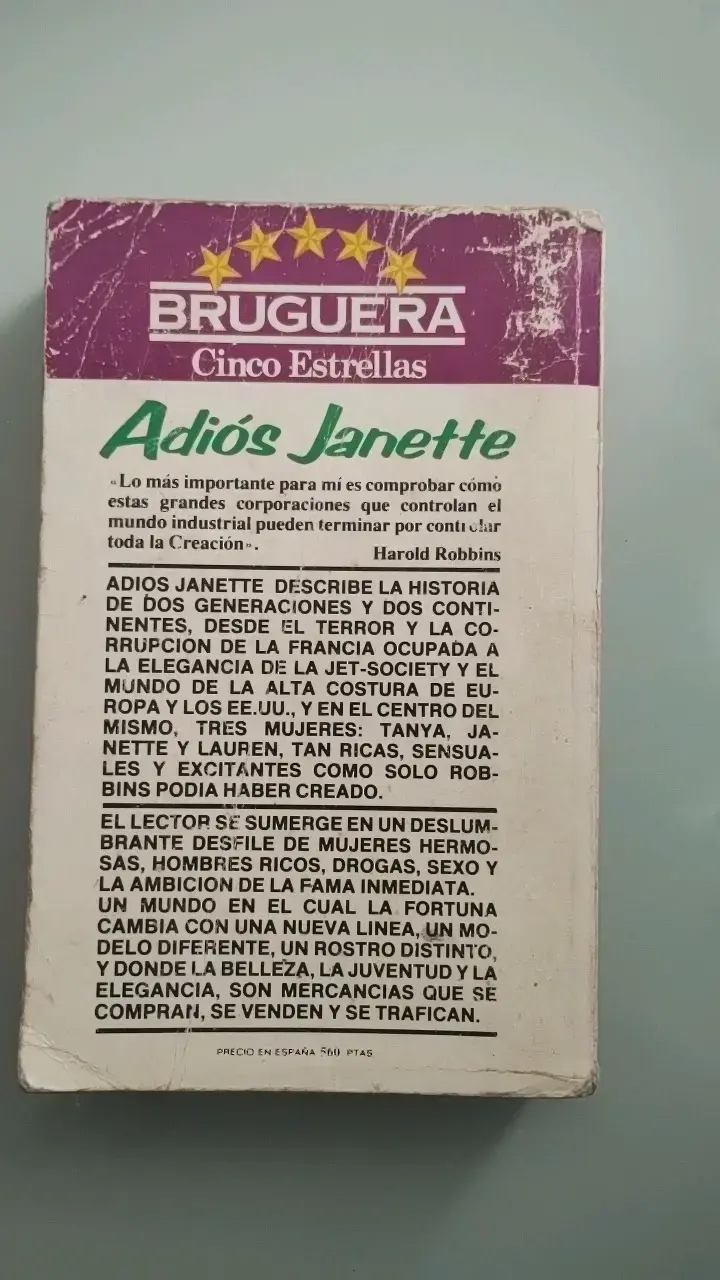 Libro 'Adiós Janette' de Harold Robbins - 2