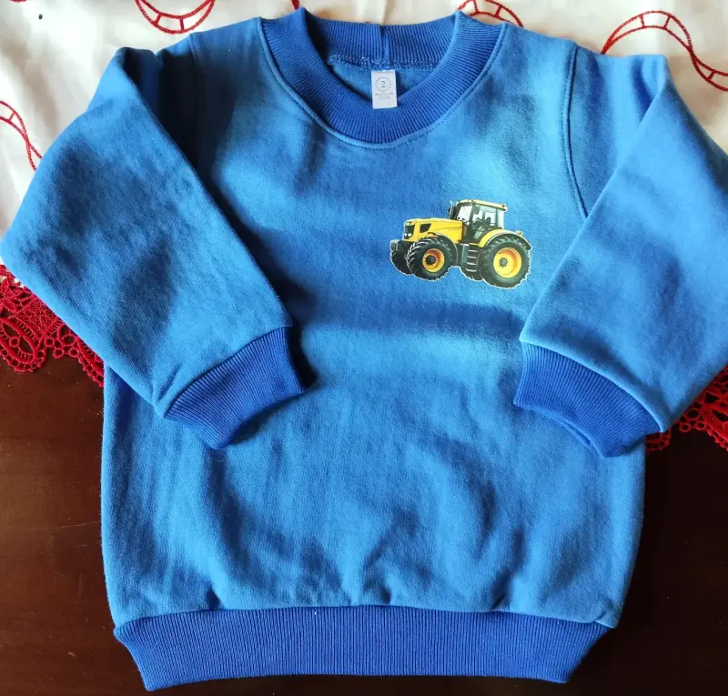 Conjunto de niño azul con diseño de tractor - 3
