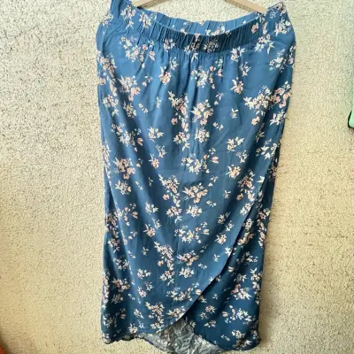 Falda larga azul con estampado floral Blue Motion - miniatura 1