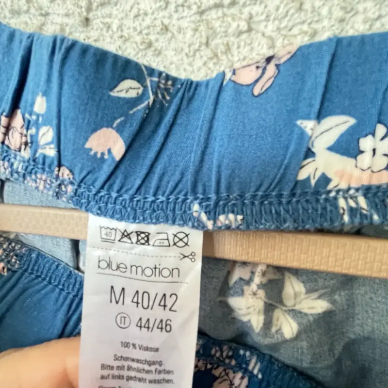 Falda larga azul con estampado floral Blue Motion - 4