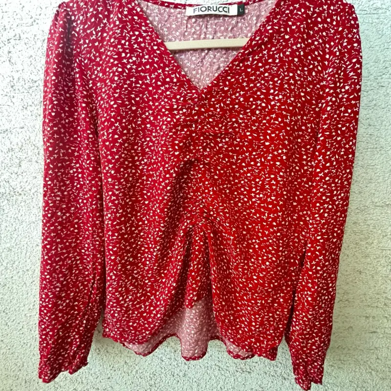 Blusa roja estampada Fiorucci manga larga - 5