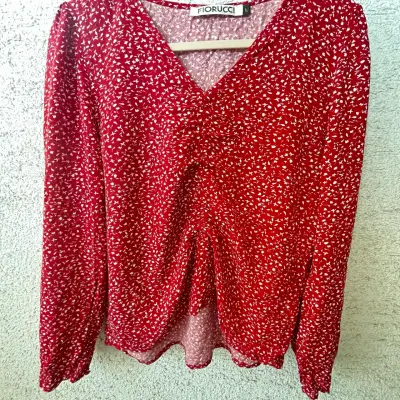 Blusa roja estampada Fiorucci manga larga - miniatura 5