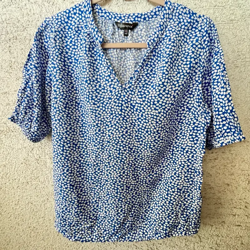 Blusa estampada azul y blanca Lawrence - 2