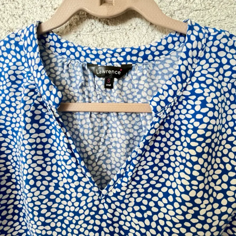 Blusa estampada azul y blanca Lawrence - 3