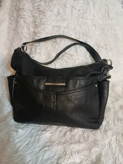 Cartera de cuero negra Rosetti con asas largas - miniatura 1